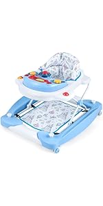 Maxmass 6-in-1 Baby Walker, Infant Activity Center with 3 Adjustable Heights, Light, Music, Wheel...