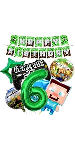 6th Birthday Decorations, Happy Birthday Balloons Banner Foil Balloons for Boy Birthday Birthday ...
