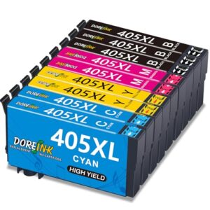 DOREINK 405XL Multipack Compatible with Cartridges for Epson 405XL for Epson Workforce Pro WF-3820DWF WF-3825DWF WF-4820DWF WF-4825DWF WF-4830DTWF WF-7830DTWF WF-7835DTWF WF-7840DTWF 9 Pieces
