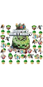 25pcs Cake Decorations, 1 Large Happy Birthday Topper Toppers Happy Birthday for Kids (NTN) (NTN)