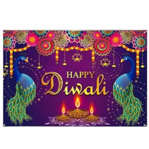 eBoutik - Happy Diwali Photography Background Décor Indian Festival Of Light Decorations - Navratri Wedding Decoration - Pooja Backdrop
