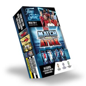 Topps Match Attax 24/25 - Mega Tin 'Time to Shine' - Tin 1 - contains 44 Match Attax cards plus 4 exclusive LE's - Bukayo Saka