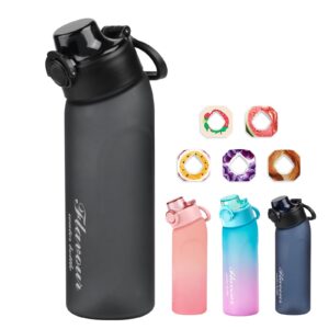 Wunihado 5 Flavour Pods Air Water Bottle 720 ml with BPA Free Tritan material 0 sugar to change flavour Vegan friendly for outdoor sports (Black)