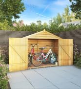 Waltons 3 x 7 Shiplap Bike Store | Apex Roof | Shiplap Tongue and Groove | Wooden Garden Bicycle ...