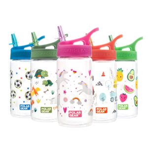 Polar Gear Kids Water Bottles with Straw - 400ml BPA Free Toddler Water Bottle With Straw - 100% Leakproof Kids Water Bottle with Carry Handle - Fully Recyclable School Water Bottle - Unico
