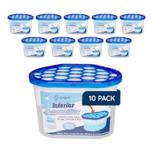 CUQOO Disposable Dehumidifier for Home - 500ml Pack of 10 - Moisture Absorber Dehumidifiers for Damp