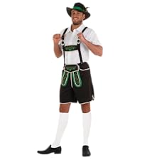 Bavarian Lederhosen Costume Men, German Oktoberfest Costume Adult Mens