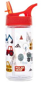 Construction 400ml Water Bottle with Straw