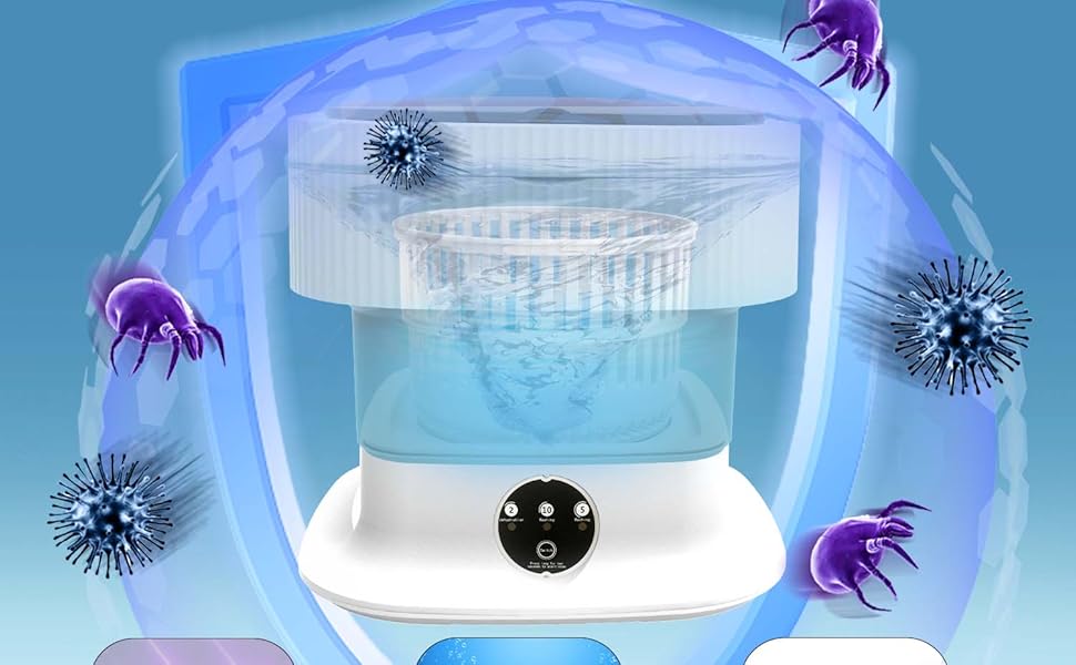 Portable Washing Machine, 11L Foldable Lavadora Portatil with Deep Cleaning of Underwear