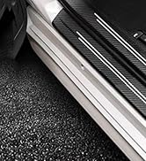 FT FUNTOR Car Door Sill Protector, 9 Carbon Fiber Car Door Sill Protectors, Scratch Resistant Doo...