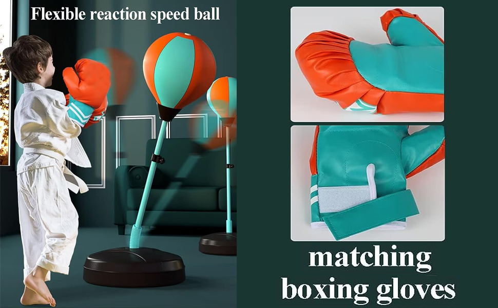 Free Standing Boxing Punch Bag Ball Gloves Set,