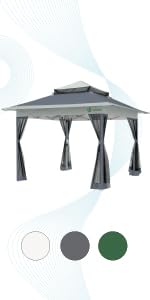 garden gazebo with mesh