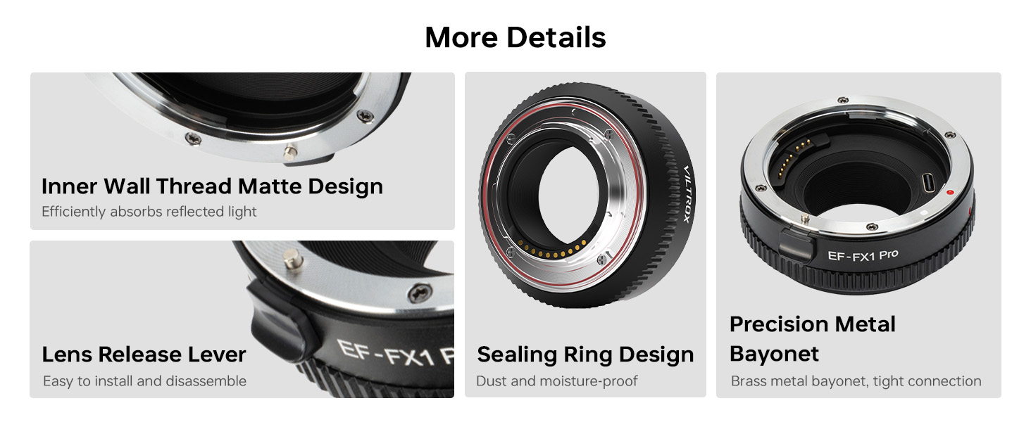 VILTROX EF-FX1 PRO Auto Focus Lens Mount Adapter Converter 