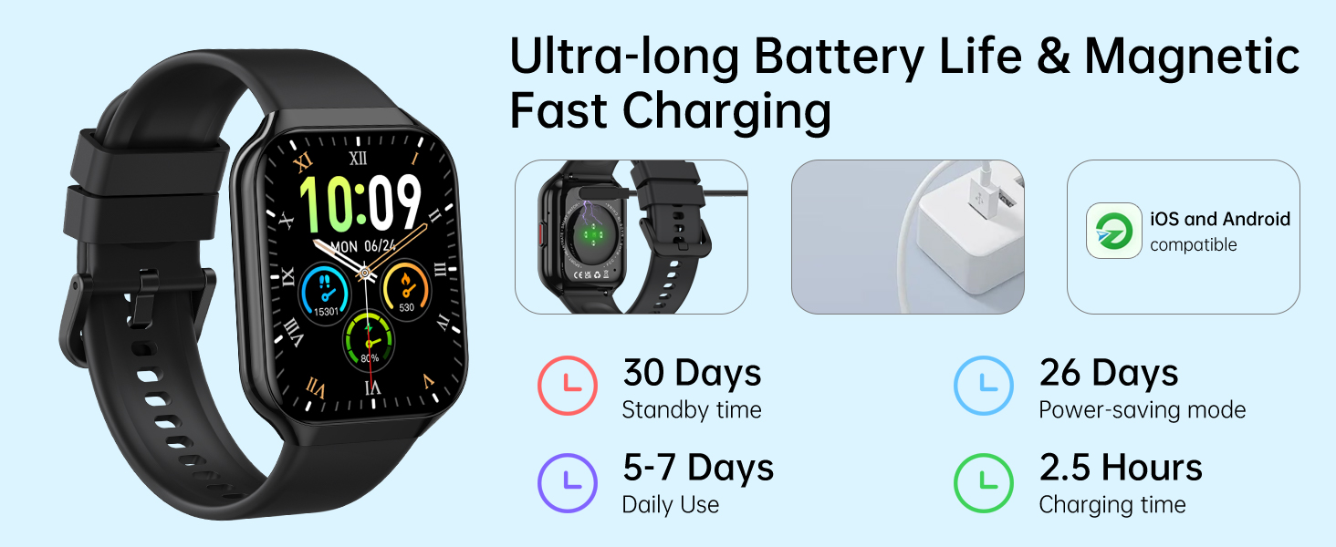 Ultra-long Battery Life & Magnetic Fast Charging