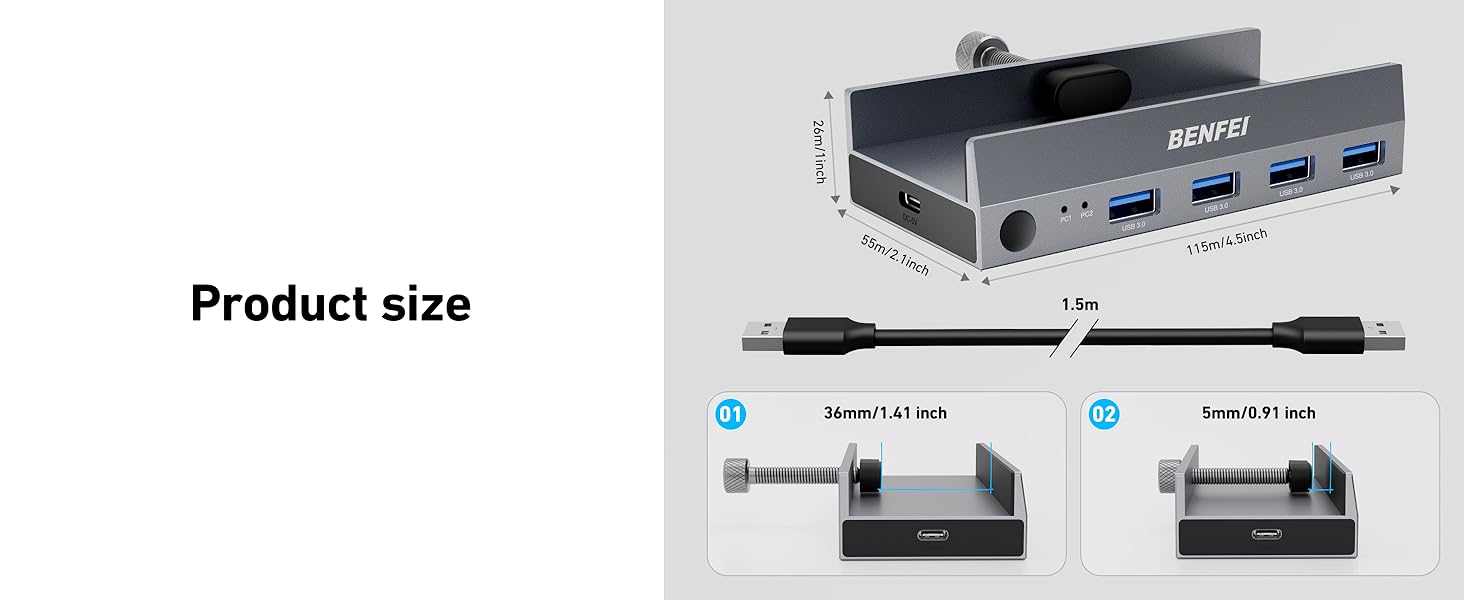 BENFEI USB 3.0 HDMI KVM Switch(8K@60Hz) with 4 USB 3.0 Ports for 2 Computers Sharging Monitor