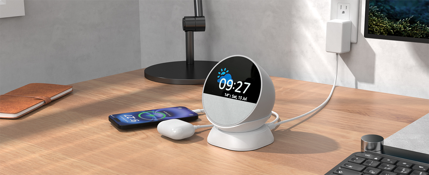 Echo spot desktop stand in the office