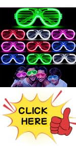 Glow in the Dark Glasses for Carnival Festival Birthday Christmas 2025 New Years Eve