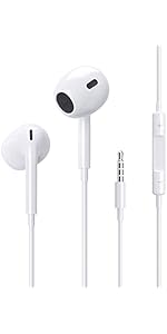 Stereo Headphones 3.5 mm Jack Earphones wired Compatible with iPhones 6 6Plus 6S 6S Plus iPods iP...