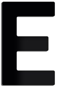 4D Laser Cut 3mm Black Acrylic Number Plate Digit - E