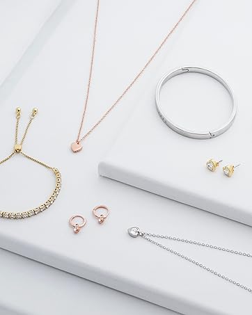 Ted Baker Molli Monogram Crystal Pendant Necklace for Women (Gold/Fuchsia Multi Crystal)