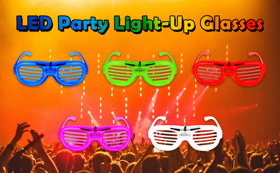 LED Glasses Neon Colors Light Up Glasses Glow in the Dark Party Supplies Favor for Kids Adult 