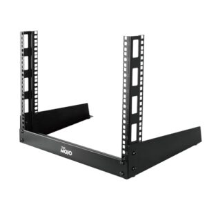Tecmojo 2 Post Desktop Server Rack Small Open Frame Rack for 19in AV/Data/Audio/Studio Equipment Free Standing Home/Office Rack (8U)