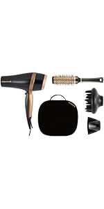 Remington Hair Dryer (Gift Set with Concentrator & Diffuser, Ceramic Ionic Grille, 3 Heat & 2 Spe...