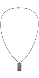 Calvin Klein Men's CK METALLIC WAVES Collection Pendant Necklace with GunMetal Ion Plating (IP) -...