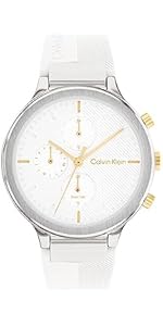 Calvin Klein Analogue Multifunction Quartz Watch for Women Collection Energize with Stainless Ste...