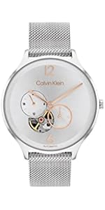 Calvin Klein Automatic Watch for Women with Leather or Stainless Steel mesh Bracelet