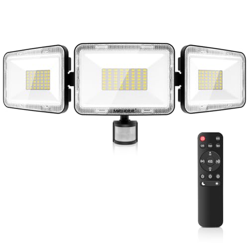 MEIKEE 70W Security Lights Outdoor Motion Sensor 6580LM 6500K Daylight White PIR Floodlights Outdoor 4 Modes Timing with Remote Control IP66 Waterproof 180° Adjustable for Garden Garage Doorways            [Energy Class E]