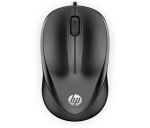 HP Wired Mouse 1000 | USB Type-A | Multi-Surface Technology | 1200 DPI Optical Sensor | 3 buttons and scroll wheel | Ambidextrous | Contoured Comfort | Black