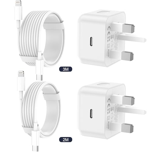 Ailawuu for iPhone Charger [MFi Certified] 2 Pack 20W USB C Fast Charger Plug Power Adapter with 2 Pack [2M&3M] Long USB C to Lightning Cable for iPhone 14/13/12/12 Pro Max/11/Xs Max/XR/X