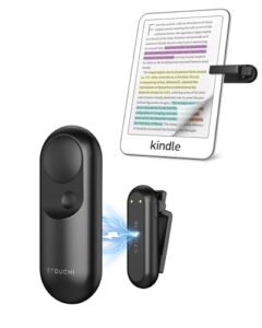 Stouchi Remote Control Page Turner for Kindle Paperwhite Colorsoft Oasis Scribe Kobo eReaders 2 in 1 Magnetic Kindle Clicker Lightweight for Kindle iPad Tablet with Wrist Strap Storage Bag-Black