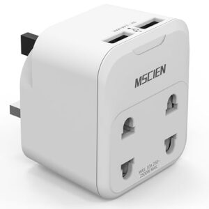 Mscien Double Shaver Plug Adaptor UK