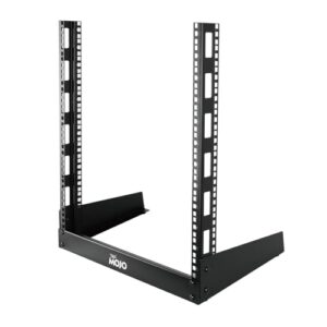 Tecmojo 2 Post Desktop Server Rack Small Open Frame Rack for 19in AV/Data/Audio/Studio Equipment Free Standing Home/Office Rack (12U)