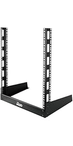 Tecmojo 2 Post Desktop Server Rack Small Open Frame Rack for 19in AV/Data/Audio/Studio Equipment ...