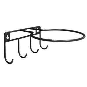 Football Wall Mount | Wall Mount Ball Holder with 4 Hooks | Metal Ball Storage Ball Rack Holder for Basketball Football Volleyball Soccer 23cm