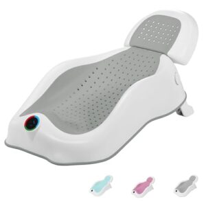 MAIKKB Baby Bath Seat Newborn Bath Seat with Thermometer