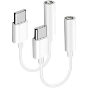 2-Pack USB C to 3.5mm Headphone Adapter