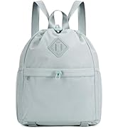 WANDF Drawstring Backpack Sports Gym Bag with Yoga Mat Strap, Water-Resistant String Backpack Cin...