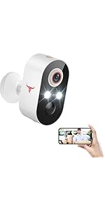 FISHBOT 1080P Wireless Security Camera, Outdoor/Indoor Home Cam with 2-Way Talk, Smart AI Human D...