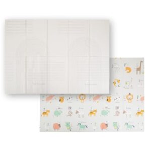 KiddyMoon Baby Play Mat Double-Sided Foam Mat for Kids Crawling Mat for Children Encourages Imagination Colourful Patterns Play Area Foldable Ideal for Indoors and Outdoors 150X200x1cm