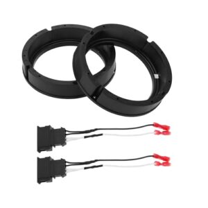 INFINAUTO Speaker Spacer Ring Tweeter Speaker Spacer Adator Front Rear for 6.5" for Volkswagen Golf MK7 5G 2013 ABS Black Waterproof