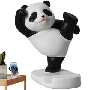 Cute Phone Holder for Desk - Cartoon Panda Shape Desktop Phone Holder | Stable Non Slip Decorative Panda Desk Accessories for Desktop Windowsill Mantel Bookshelf