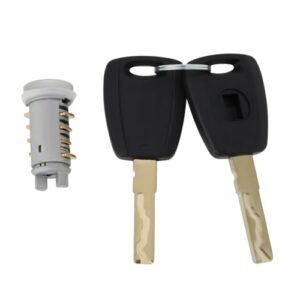 SG Store 1PC Door Lock Barrel with Keys Compatible with Fiat 500 2007-2022 Compatible with Fiat Punto 188 1999-2010 OE 71771348 39.4x19.7mm Vehicle Door Lock Assembly