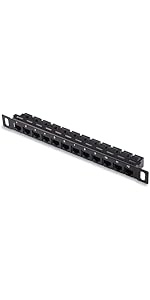 GeeekPi DeskPi Rackmate Accessories Network Patch Panel, 12 Port Rack Mountable CAT6 Patch Panel,...