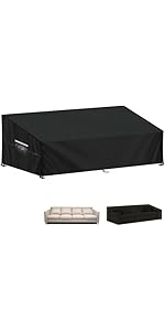 LAMUNI Garden Sofa Cover 4-5 Seater Garden Furniture Covers Waterproof Outdoor Rattan Corner Sofa...
