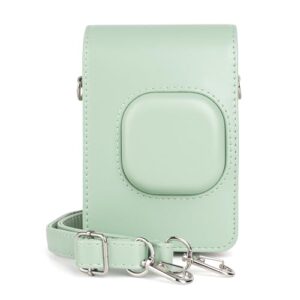 kinokoo Case for Instax Mini LiPlay Hybrid Instant Film Camera - PU Leather Camera Case for Fuji Instax Mini LiPlay to Protect Camera Carrying Case with Adjustable Shoulder Strap - Matcha Gree