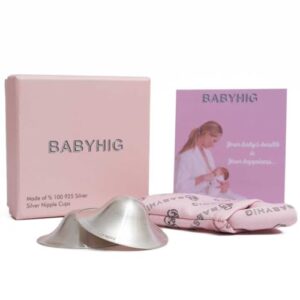 BABYHIG The Orginal Silver Nursing Cups – Silver Nipple Shields for Breastfeeding - Nipple Guards Protector for Breastfeeding - Nipple Shields for Nursing Newborn – Nickel Free – 925 Silve